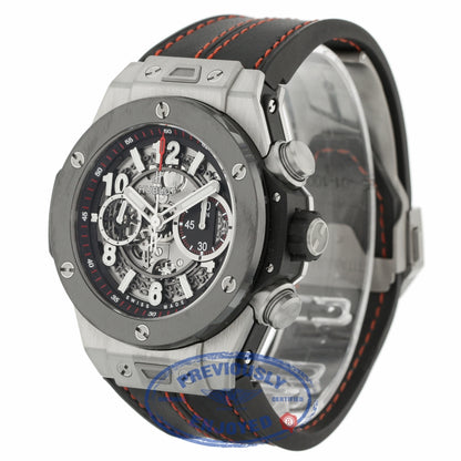 Hublot Big Bang Unico Chronograph 45MM Titanium Ceramic Bezel Skeleton Dial Rubber Strap 411.NM.1170.RX 03FMWX - Beverly Hills Watch Company