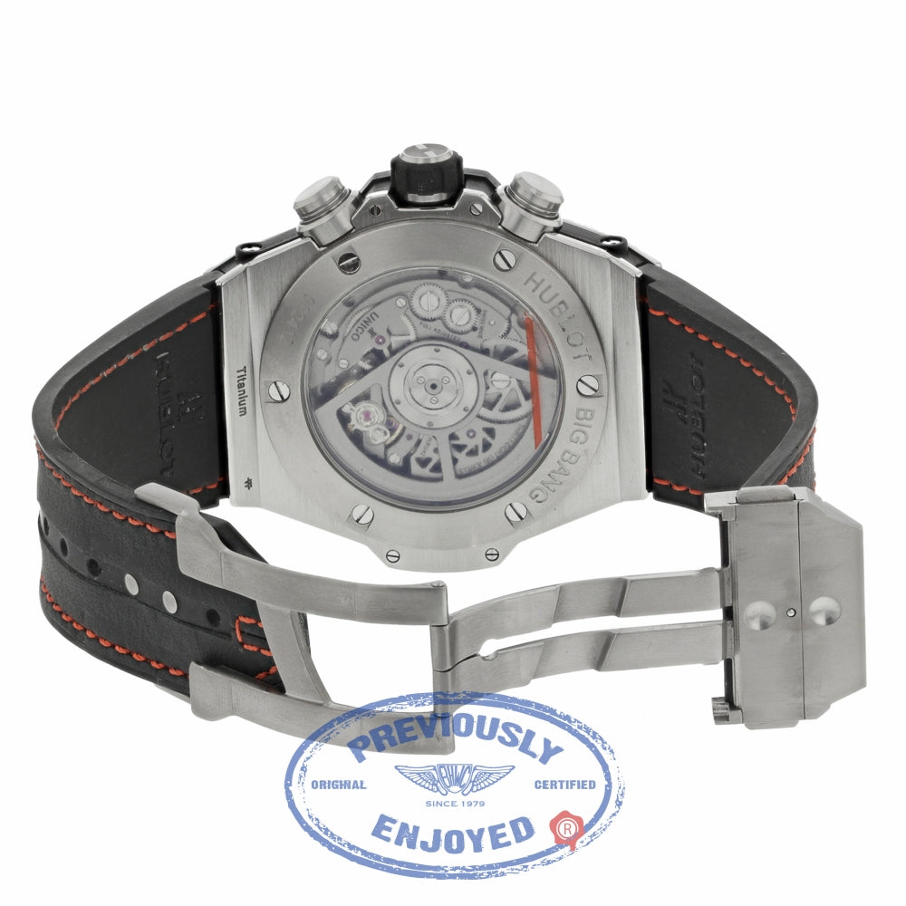 Hublot Big Bang Unico Chronograph 45MM Titanium Ceramic Bezel Skeleton Dial Rubber Strap 411.NM.1170.RX 03FMWX - Beverly Hills Watch Company
