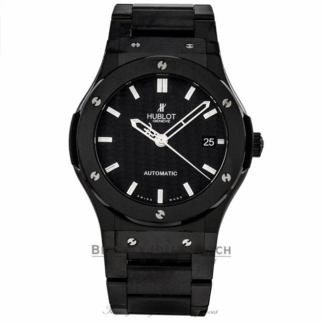 Hublot Classic Fusion 45MM Carbon Fiber Dial Black Ceramic Bezel 511.CM.1770.CM AFZ8CC - Beverly Hills Watch Company Watch Store