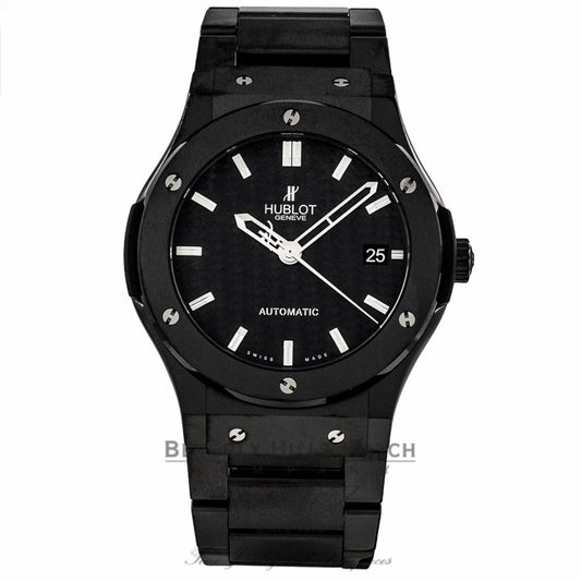 Hublot Classic Fusion 45MM Carbon Fiber Dial Black Ceramic Bezel 511.CM.1770.CM AFZ8CC - Beverly Hills Watch Company Watch Store