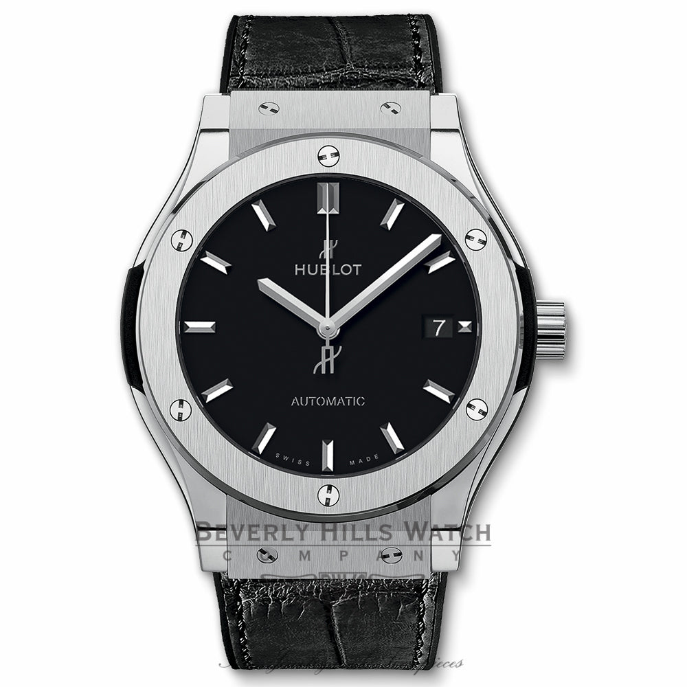 Hublot Classic Fusion Black Dial Black Leather 511.NX.1171.LR 86F9FT - Beverly Hills Watch