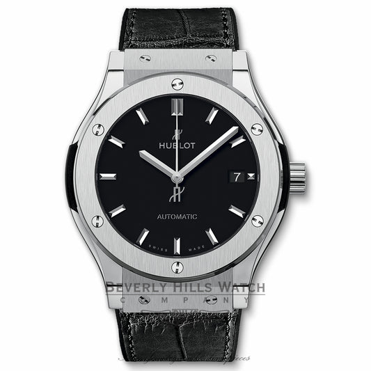 Hublot Classic Fusion Black Dial Black Leather 511.NX.1171.LR 86F9FT - Beverly Hills Watch