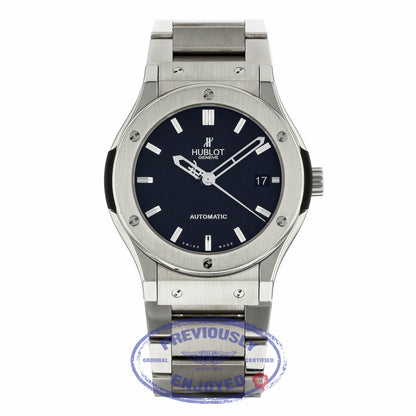 Hublot Classic Fusion Auto 45mm Zirconium Titanium Black Dial Titanium Bracelet 511.ZX.1170.RX 98TM27 - Beverly Hills Watch Company