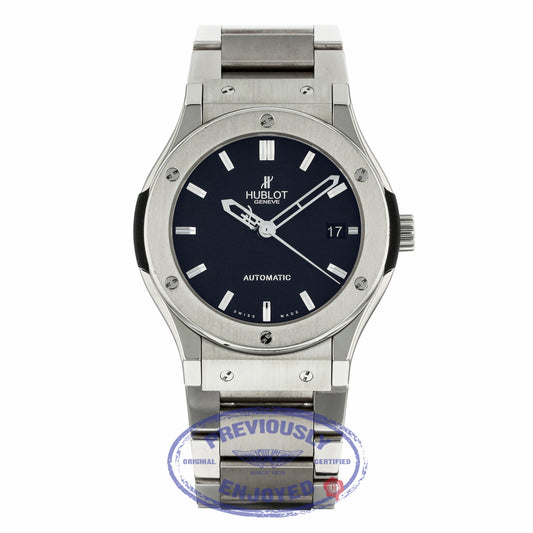 Hublot Classic Fusion Auto 45mm Zirconium Titanium Black Dial Titanium Bracelet 511.ZX.1170.RX 98TM27 - Beverly Hills Watch Company