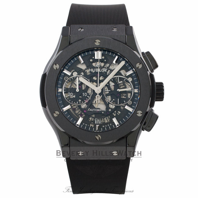 Hublot Classic Fusion Black Magic Chronograph 45MM Black Ceramic Skeleton Dial 525.CM.0170.RX FMPHK0 - Beverly Hills Watch Company Watch Store