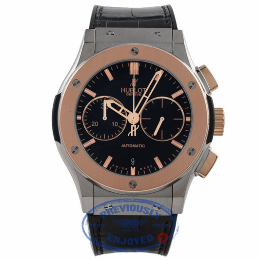 Hublot Classic Fusion Chronograph 18k Rose Gold Titanium 45MM 521.NO.1180.LR E0YRYH - Beverly Hills Watch Company Watch Store
