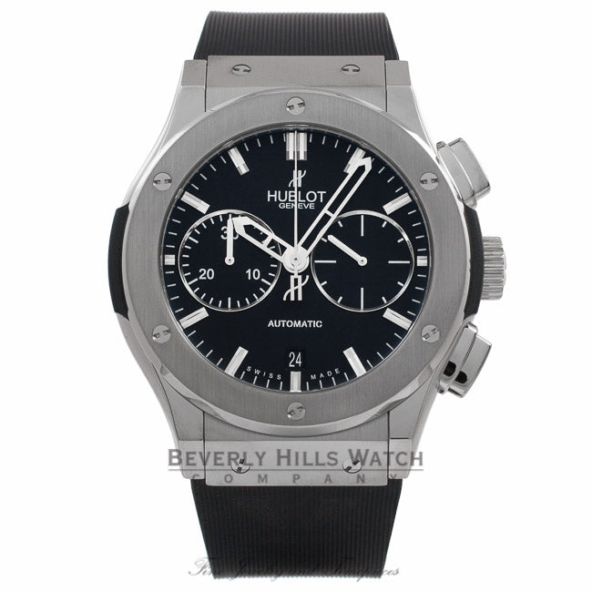 Hublot Classic Fusion Titanium Chronograph Black Rubber Strap 521.NX.1170.RX H2RQQ3 - Beverly Hills Watch Company Watch Store