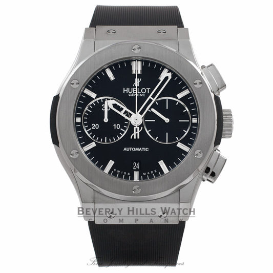 Hublot Classic Fusion Titanium Chronograph Black Rubber Strap 521.NX.1170.RX H2RQQ3 - Beverly Hills Watch Company Watch Store