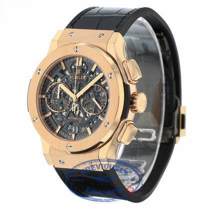 Hublot Classic Fusion Aero Chronograph 45MM 18k Rose Gold Black Dial 525.OX.0180.LR XVZDX7 - Beverly Hills Watch Company