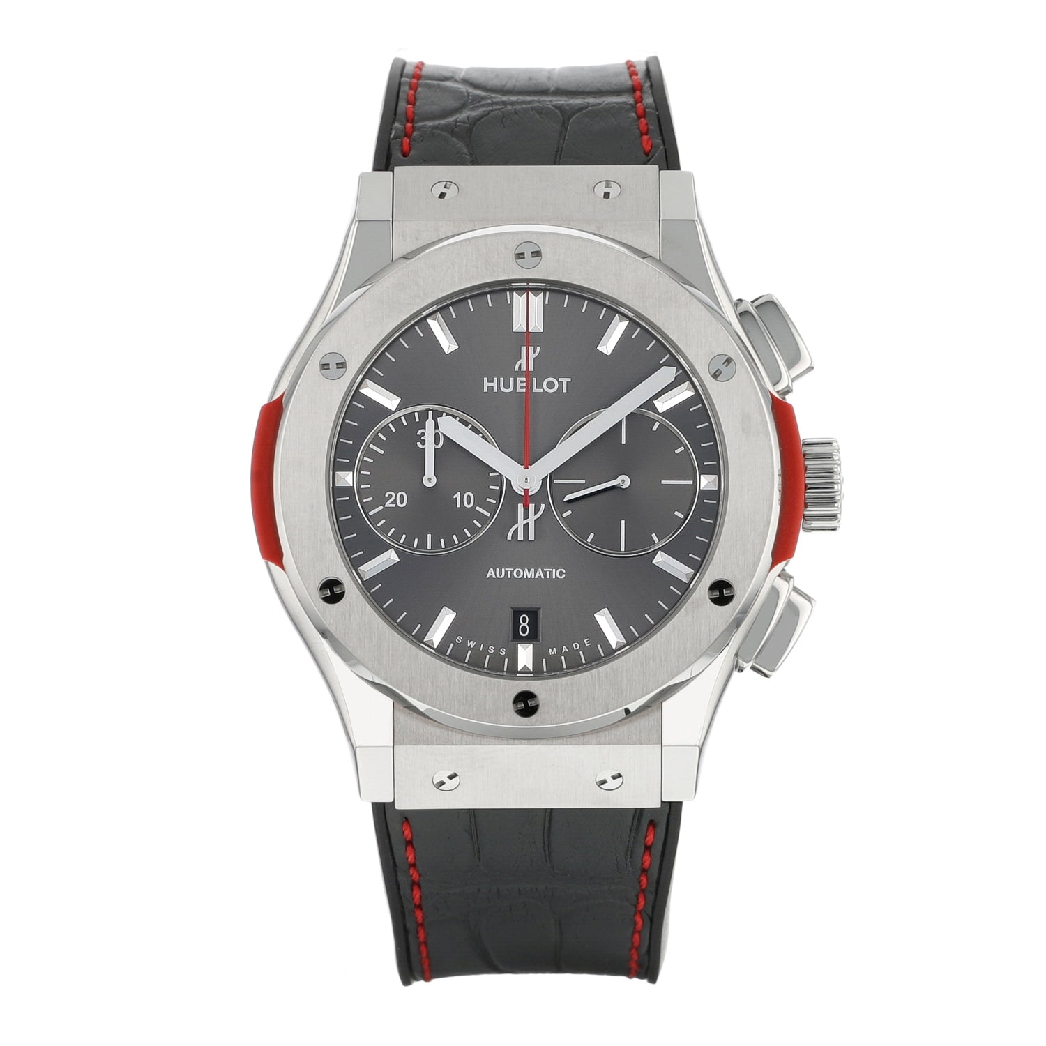 Hublot Classic Fusion Chronograph 45mm Titanium Black Alligator Strap Racing Grey Dial 521.NX.7070.LR.PLP15 EE79EH - Beverly Hills Watch