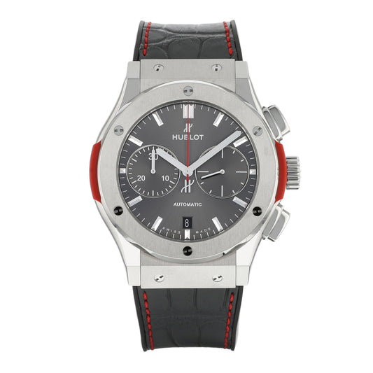 Hublot Classic Fusion Chronograph 45mm Titanium Black Alligator Strap Racing Grey Dial 521.NX.7070.LR.PLP15 EE79EH - Beverly Hills Watch
