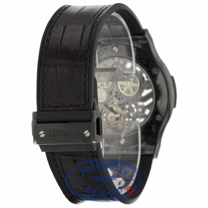 Hublot Classic Fusion Ultra Thin 45MM Ceramic Titanium Skeleton Dial Black Alligator Rubber Strap 515.CM.0140.LR NPQVY6 - Beverly Hills Watch Company