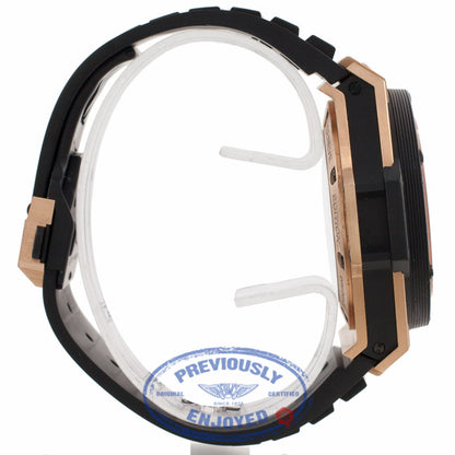 Hublot King Power Foudroyante 18k Rose Gold & Ceramic Case Black Rubber Strap 715.PX.1128.RX 934UKT
