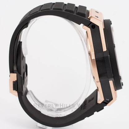 Hublot King Power UNICO King Gold Rose Gold Case Carbon Fiber Bezel Skeleton Dial Black Rubber Strap Watch 701.OQ.0180.RX Beverly Hills Watch Company Watch Store