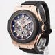Hublot King Power UNICO King Gold Rose Gold Case Carbon Fiber Bezel Skeleton Dial Black Rubber Strap Watch 701.OQ.0180.RX Beverly Hills Watch Company Watch Store