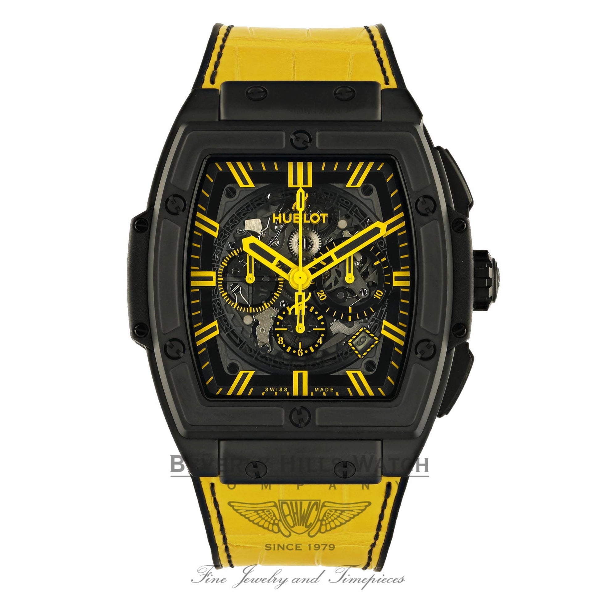 Hublot Spirit Of Big Bang All Black and Yellow Chronograph 45mm 601.CY.0190.LR QHFT09  - Beverly Hills Watch