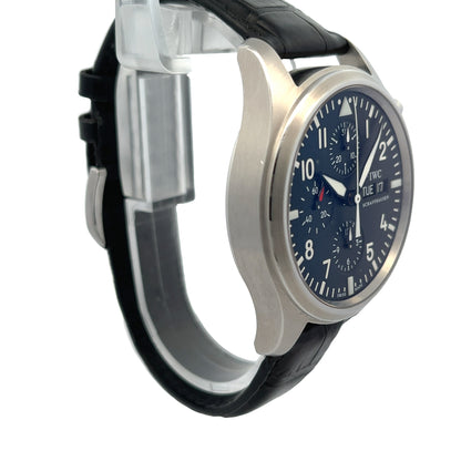 IWC Classic Pilot Chronograph 42mm Stainless Steel Black Dial IW371701 - Beverly Hills Watch Company