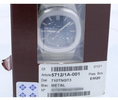 Patek Philippe Nautilus Power Reserve Moon Phases Blue Dial 5712/1a-001 - Beverly Hills Watch Company