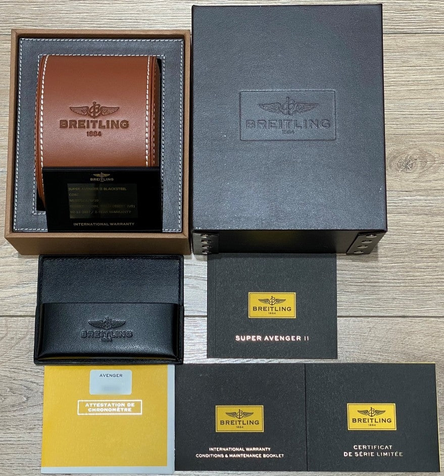 Breitling Super Avenger II Black Steel 48mm M133711A/BF30 HXN4UU - Beverly Hills Watch Company