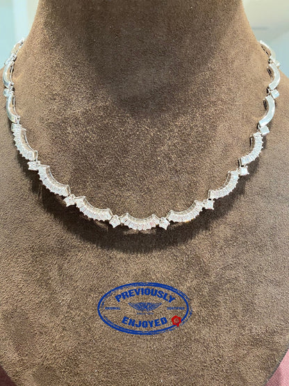 White Gold Diamond Baguette Necklace 4.68ct - Beverly Hills Watch and Jewelry Store