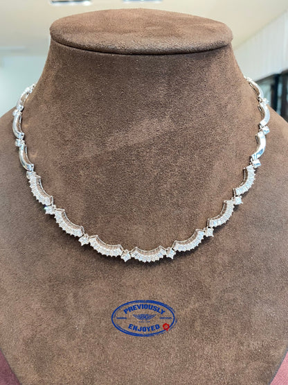 White Gold Diamond Baguette Necklace 4.68ct - Beverly Hills Watch and Jewelry Store