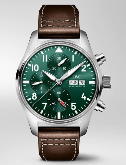 IWC Pilot's Watch Chronograph 41mm Green IW388103 - Beverly Hills Watch Company