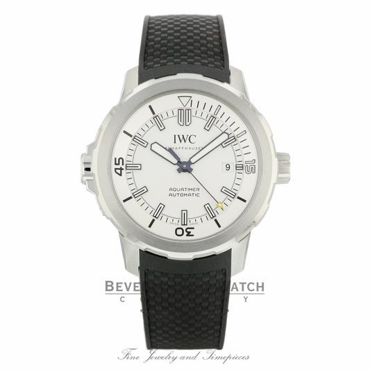 IWC Aquatimer 42MM Stainless Steel Silver Dial Black Rubber Strap IW329003 6NL1XA - Beverly Hills Watch Company