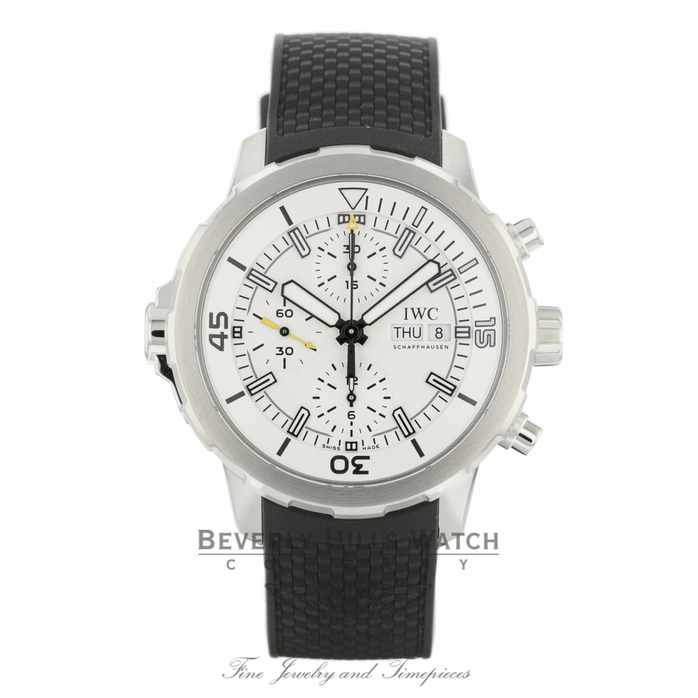 IWC Aquatimer 44mm Chronograph Silver Dial Black Rubber IW376801 FRPVPW - Beverly Hills Watch