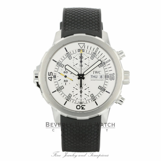 IWC Aquatimer 44mm Chronograph Silver Dial Black Rubber IW376801 FRPVPW - Beverly Hills Watch