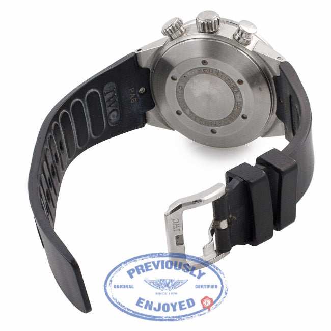 IWC Aquatimer Chronograph 42MM Stainless Steel Black Dial Black Rubber Strap IW371933 7U4RLR - Beverly Hills Watch Company Watch Store