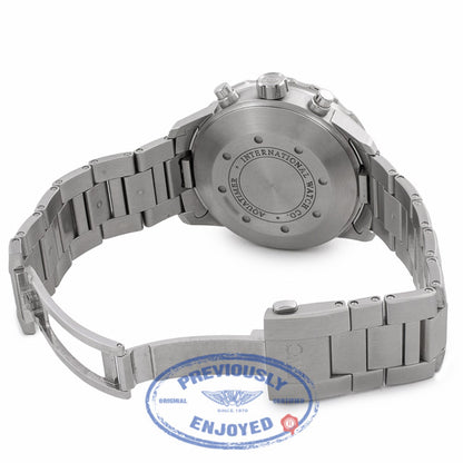 IWC Aquatimer Chronograph Stainless Steel Bracelet 44mm Case Black Dial Black/Yellow Bezel Watch IW376708 QAYE7N - Beverly Hills Watch Store