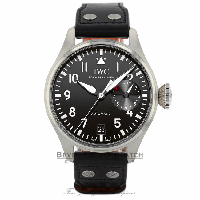 IWC Big Pilot Black Dial Seven Day Reserve Stainless Steel IW500912 1WNZ0V - Beverly Hills Watch Company