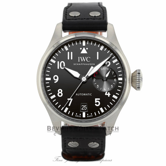 IWC Big Pilot Black Dial Seven Day Reserve Stainless Steel IW500912 1WNZ0V - Beverly Hills Watch Company
