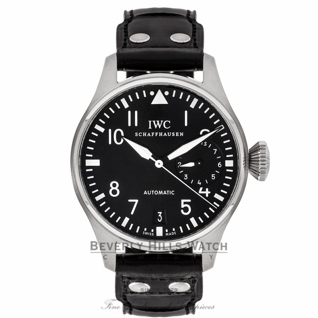 IWC Big Pilot 46MM Black Dial Black Alligator Strap IW500901 EECRE5 - Beverly Hills Watch Company Watch Store