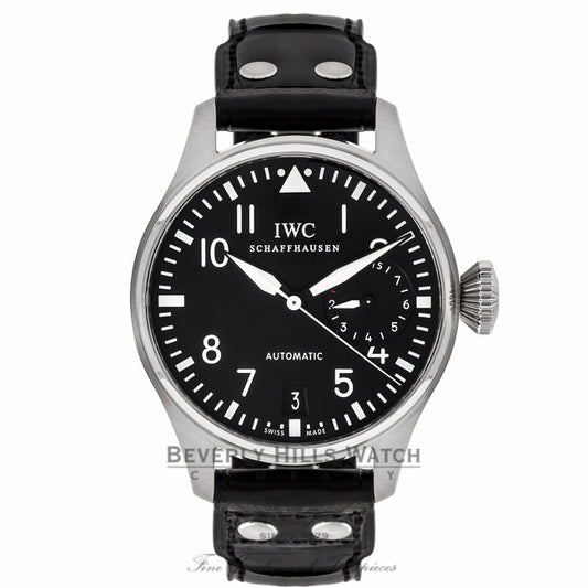 IWC Big Pilot 46MM Black Dial Black Alligator Strap IW500901 EECRE5 - Beverly Hills Watch Company Watch Store