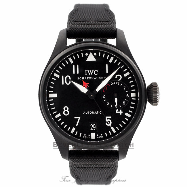IWC Big Pilot Top Gun 48MM Black Ceramic Titanium Case 7 Day Power Reserve IW501901 Y62MGN - Beverly Hills Watch Company Watch Store