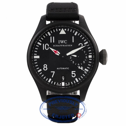 IWC Big Pilot Top Gun 48MM Black Ceramic Titanium Case 7 Day Power Reserve IW501901 3C91YH - Beverly Hills Watch Company Watch Store