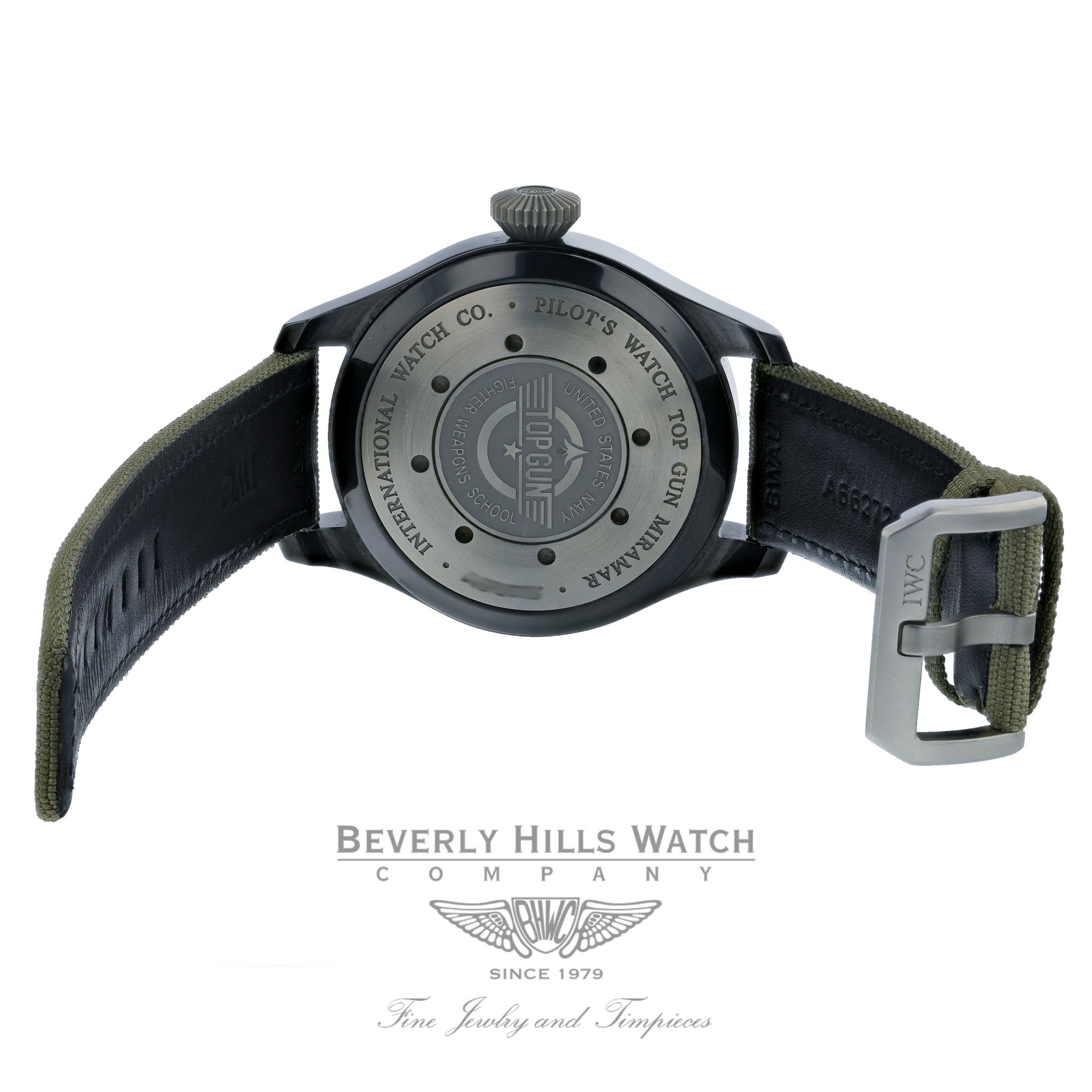 IWC Big Pilots Top Gun Miramar Titanium Anthracite Dial Automatic Green Fabric IW501902 676U3Y - Beverly Hills Watch Company