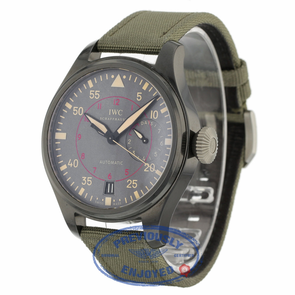 IWC Big Pilot Top Gun Miramar Titanium Anthracite Dial Automatic Green Fabric IW501902 5E99MK - Beverly Hills Watch Company