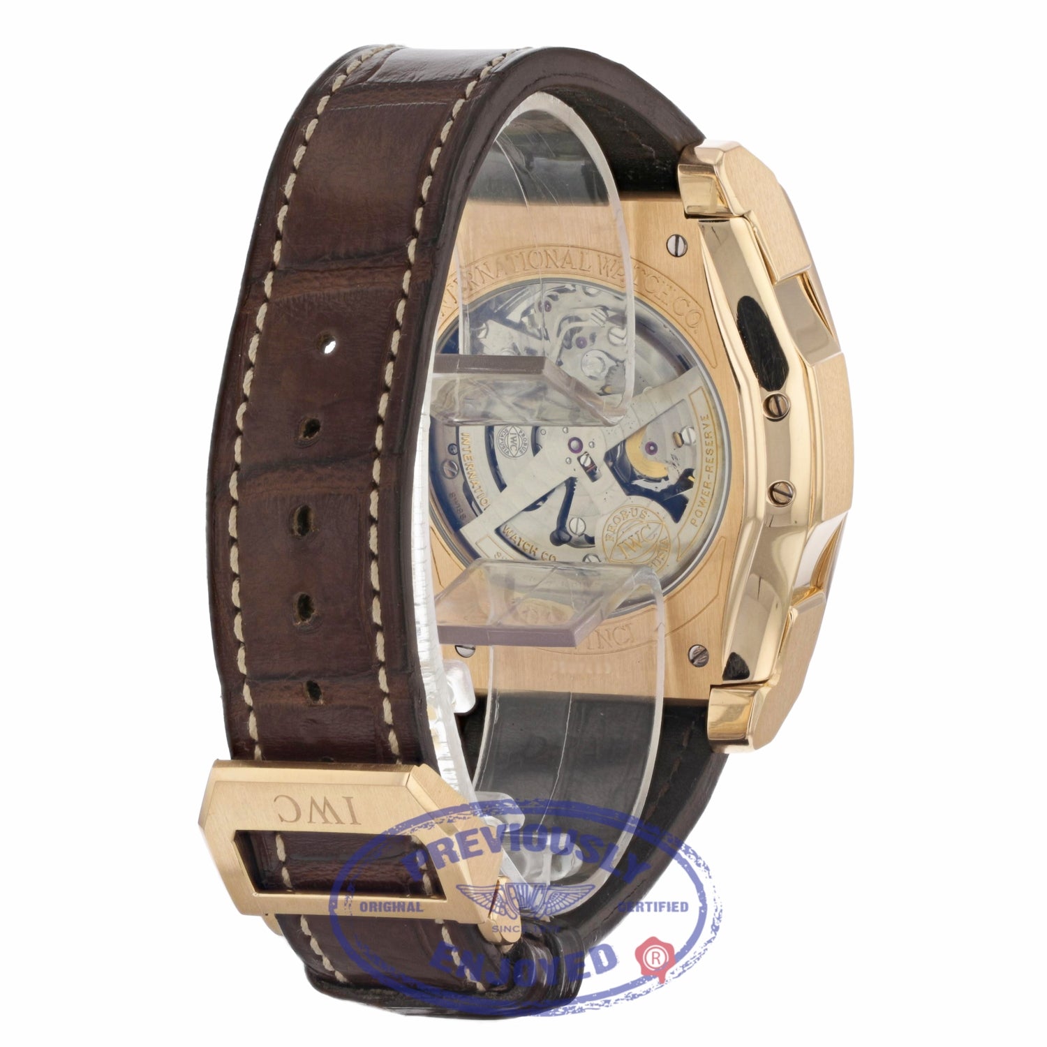 IWC Da Vinci Silver Dial Brown Leather 18k Rose Gold Chronograph IW376107 PWD5LT - Beverly Hills Watch