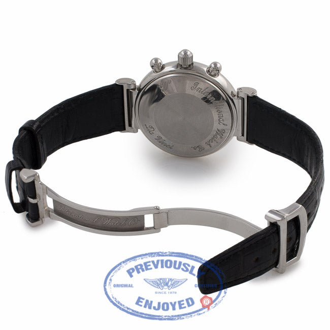 IWC DaVinci Perpetual Black Dial Stainless Steel Moonphase Alligator Strap IW3750-30 EH20RE - Beverly Hills Watch Company Watch Store