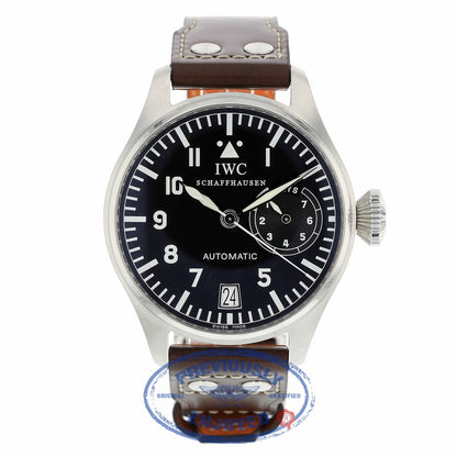 IWC Die Grosse Fliegeruhr Big Pilot 46MM Stainless Steel Black Dial IW500201 CA8V48 - Beverly Hills Watch Company