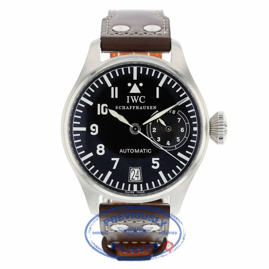 IWC Die Grosse Fliegeruhr Big Pilot 46MM Stainless Steel Black Dial IW500201 CA8V48 - Beverly Hills Watch Company