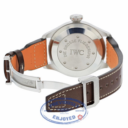 IWC Die Grosse Fliegeruhr Big Pilot 46MM Stainless Steel Black Dial IW500201 CA8V48 - Beverly Hills Watch Company