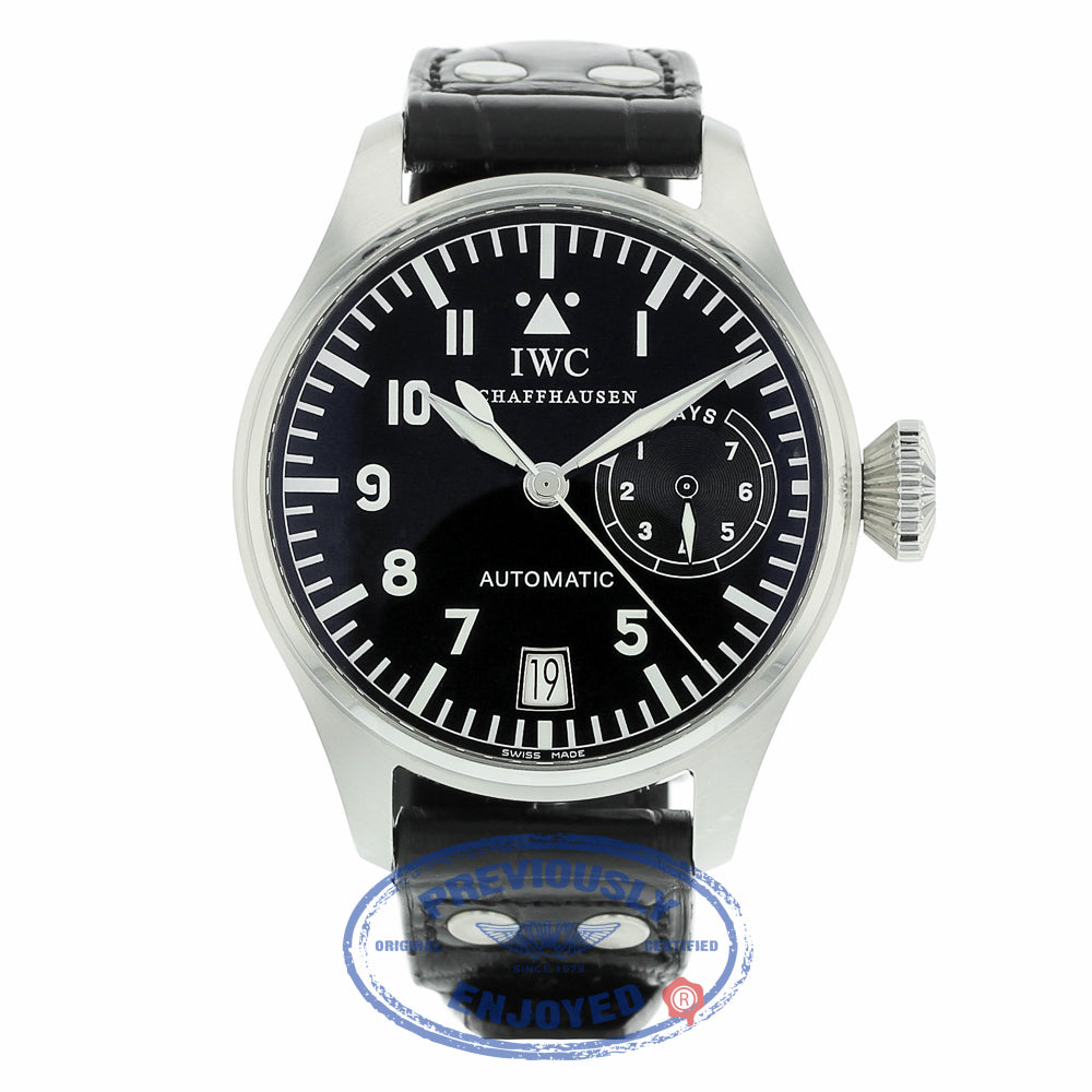 IWC Die Grosse Fliegeruhr Big Pilot 46MM Stainless Steel Black Dial IW500201 CA8V48 - Beverly Hills Watch Company