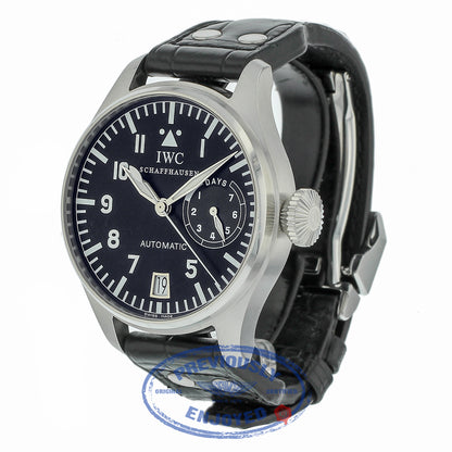 IWC Die Grosse Fliegeruhr Big Pilot 46MM Stainless Steel Black Dial IW500201 CA8V48 - Beverly Hills Watch Company