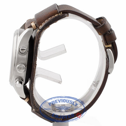 IWC Flieger Chronograph Day-Date Black Dial Brown Calf Strap IW3706 BIXL5W - Beverly Hills Watch Store