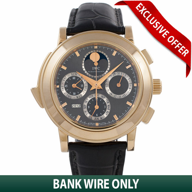 IWC Grande Complication Chronograph 42MM 18k Rose Gold Grey Dial IW377025 AVC2VT - Beverly Hills Watch Company Watch Store