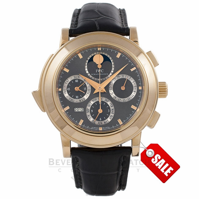 IWC Grande Complication Chronograph 42MM 18k Rose Gold Grey Dial IW377025 AVC2VT - Beverly Hills Watch Company Watch Store