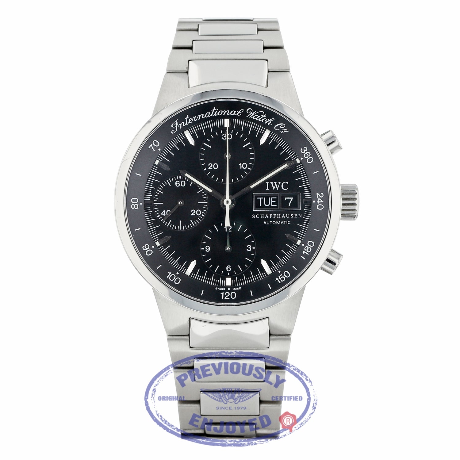 IWC GST Chronograph 40MM Automatic Stainless Steel Black Dial IW3707 H0KDPF - Beverly Hills Watch Company